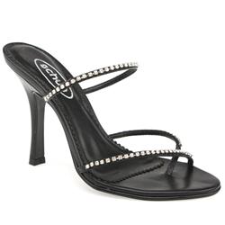 Schuh Female Wanna Diamante Toepost Leather Upper Evening in Black, Silver