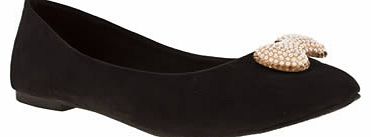 womens schuh black gummi bow flats 1319347060