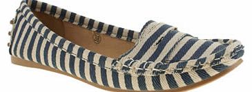 womens schuh navy & white cruise flats