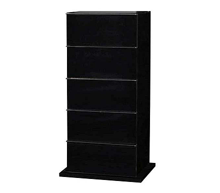 Marina High Gloss Black 5 Drawer Chest