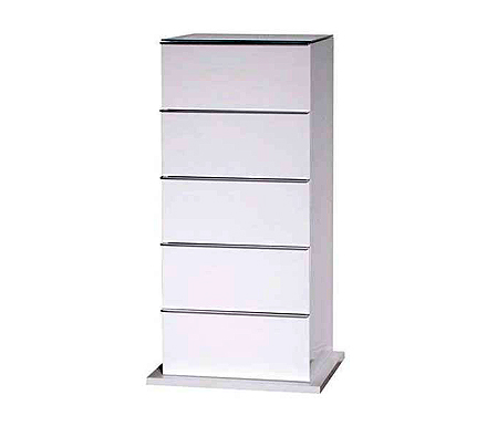 Marina High Gloss White 5 Drawer Chest