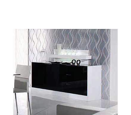 Rubin High Gloss Sideboard in Black and White