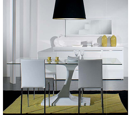 Sylvie High Gloss White Rectangular Dining Table