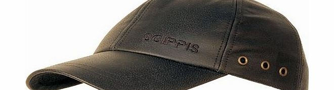 Scippis Baseball Cap Leather Unisex Adjustable Size Australian Outdoor Biker Trucker Sports Hat Brown