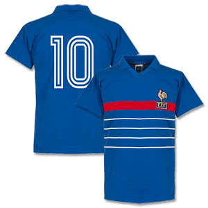 Scoredraw 1984 France Home Euro84 Retro No 10 Shirt