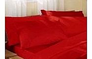 Scorewell Plain Dyed KING RED Duvet Cover Set