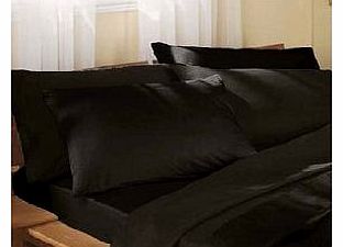 Scorewell Plain Dyed SINGLE BLACK Duvet Cover Set