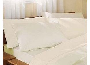 Scorewell Plain Dyed SINGLE CREAM Duvet Cover Set