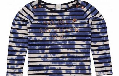 Tie-Dye Striped T-shirt White `4 years