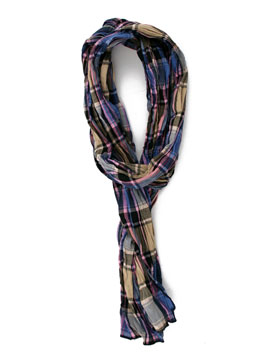 Scotch and Soda Blue Check Scarf