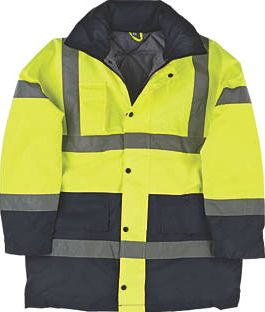 Screwfix, 1228[^]77200 Hi-Vis 2-Tone Padded Coat Yellow/Black Medium