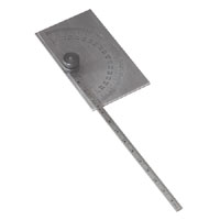 Protractor/Depth Gauge - Rectangular Head 90 x 50mm Stainless Steel