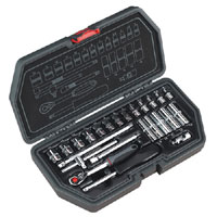 Socket Set 24pc 1/4andquotSq Drive Metric