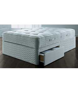 Aveley Silver Tufted Kingsize Divan - 2 Drawer