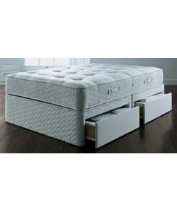 Aveley Silver Tufted Superking Divan - 4 Drawer