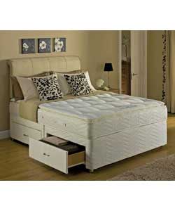 Double 2-Drawer Divan with Pillow Top Memory Mattress