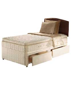 Gold Harlow Euro Top Single Divan Bed - 2