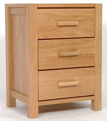 seattle LIGHT OAK BEDSIDE CABINET 3 DRAWER