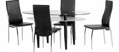 Seconique Berkley Dining Set in Black