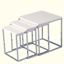 Seconique Charisma High Gloss Square Nest of Tables in White