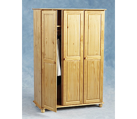 Seconique Clearance - Sol Pine 3 Door Wardrobe