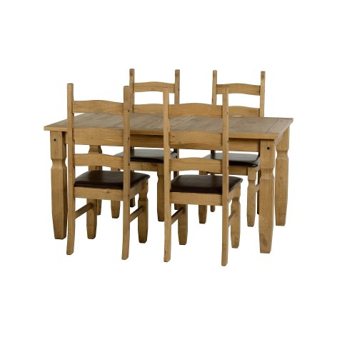 Seconique Corona 5 Dining Set - Distressed