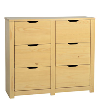 Seconique Eclipse 6 Drawer Chest in Oak