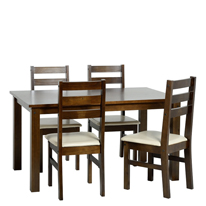 Seconique Eclipse Dining Set in Walnut and Cream