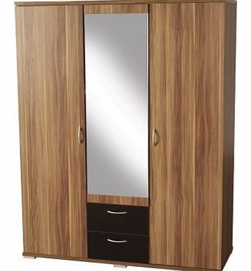 Seconique Hollywood 3 Door 2 Drawer Mirrored Wardrobe