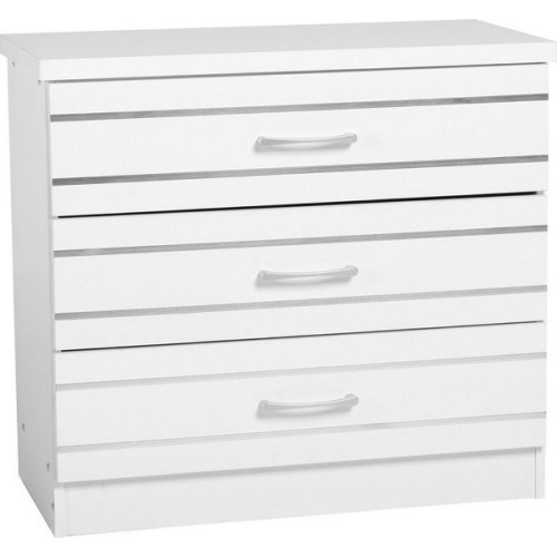 Seconique Jordan 3 Drawer Chest in White -