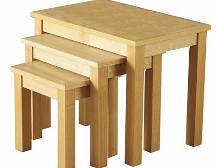 Seconique Oakleigh Nest of Tables in Natural Oak Veneer