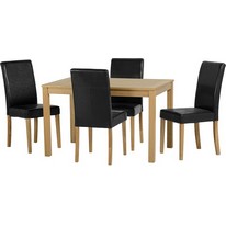 Oakmere Dining Set in Natural Oak with Black