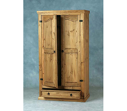 Original Corona Pine 2 Door 1 Drawer Wardrobe