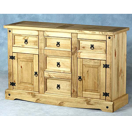 Seconique Original Corona Pine 2 Door 5 Drawer Sideboard