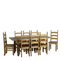 Original Corona Pine Extending Dining Set with 8