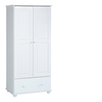 Rainbow 2 Door 1 Drawer Wardrobe in White