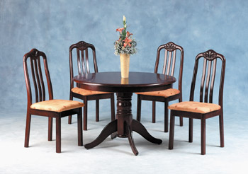 Seconique Round Imperial Dining Set in Mahogany