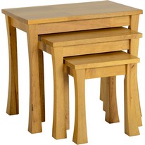 Seconique Saxton Nest of Tables in Light Oak