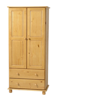 Seconique Sol Pine 2 Door 2 Drawer Wardrobe