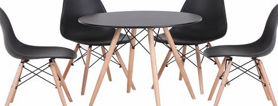 Seconique Tegan Dining Set in Black