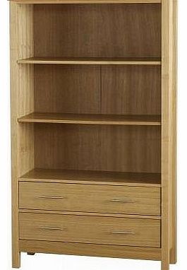 WorldStores Oak Book case Oakleigh Oak High Bookcase & Drawers