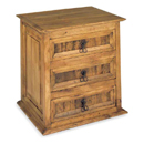 mexican pine 3 door bedside cabinet