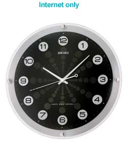 seiko Black Dial Wall Clock