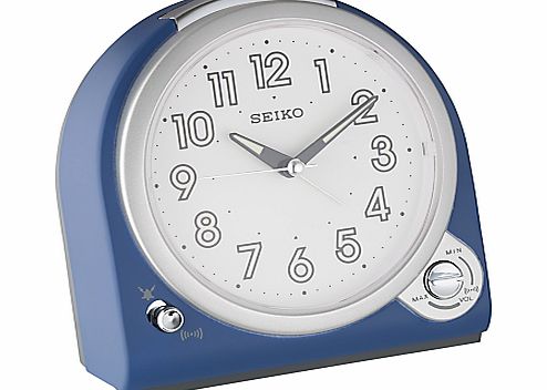 Seiko Volume Control Alarm Clock, Blue