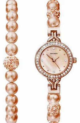 Crystalla by Sekonda Bracelet and Watch Gift Set