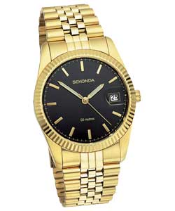 sekonda Gents Black Dial Bracelet Watch