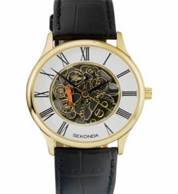 Sekonda Mens Skeleton Dial Watch