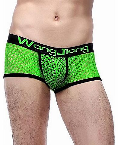 Senfloco Mens Sexy Mesh Low Rise Boxers Trunk Underwear Pants