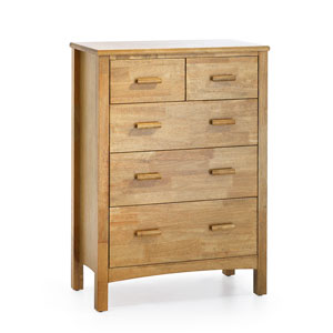 Serene , Eleanor 5 Drawer Chest - Oak