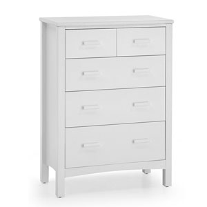 Serene , Eleanor 5 Drawer Chest - Opal White